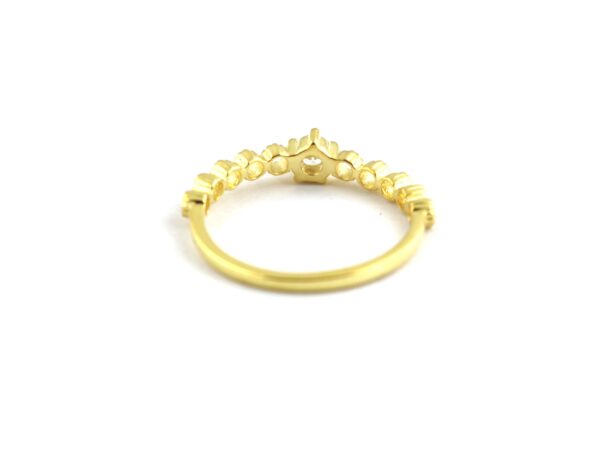 Real Diamond 18k Solid Yellow Gold Dainty Engagement Ring For Her - Image 9