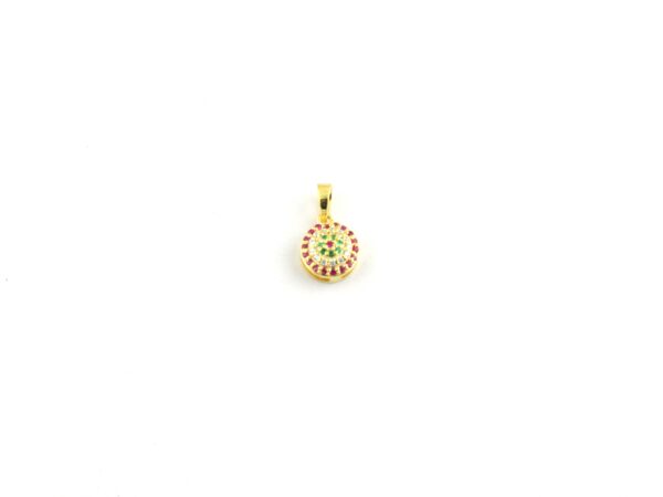 Natural Ruby Diamond Evil Eye 18k Yellow Gold Pendant Necklace - Image 7