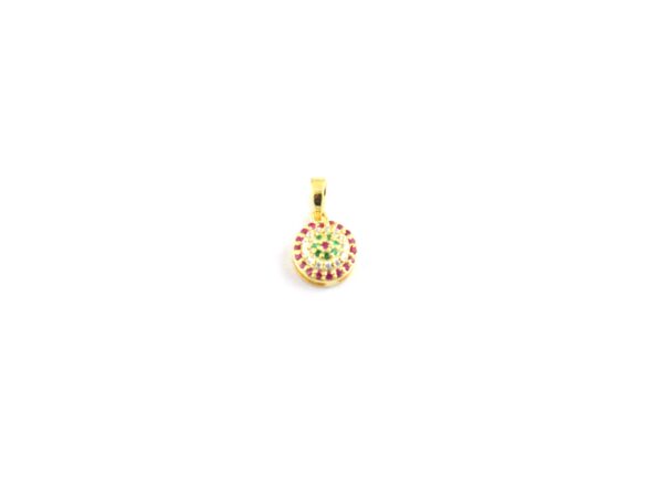 Natural Ruby Diamond Evil Eye 18k Yellow Gold Pendant Necklace - Image 8