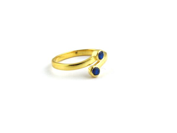 Blue Sapphire18k Yellow Gold Minimalist Dainty Engagement Promise Ring - Image 8