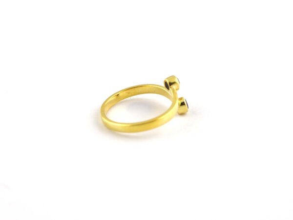 Blue Sapphire18k Yellow Gold Minimalist Dainty Engagement Promise Ring - Image 9