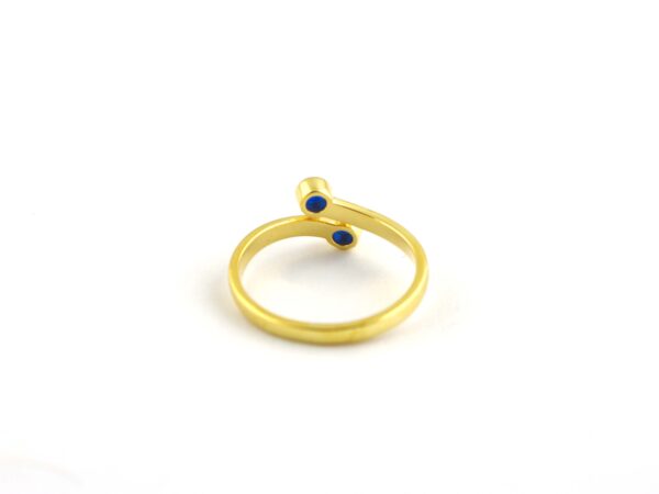 Blue Sapphire18k Yellow Gold Minimalist Dainty Engagement Promise Ring - Image 10