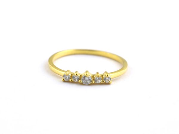 Real Diamond 18k Yellow Gold Minimalist Dainty Engagement Ring - Image 8
