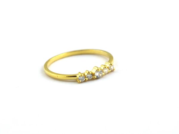 Real Diamond 18k Yellow Gold Minimalist Dainty Engagement Ring - Image 9