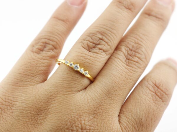 Real Diamond 18k Yellow Gold Minimalist Dainty Engagement Ring - Image 7