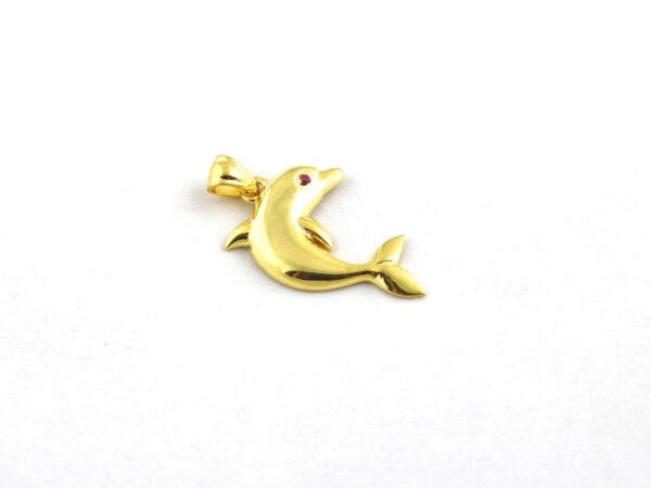 Dolphin Charm 14k Yellow Gold Animal Lover Pendant Necklace - Image 7