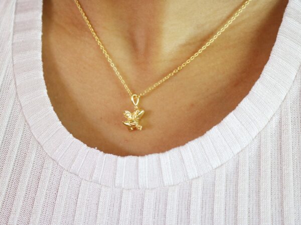 Dragonfly Charm 18k Yellow Gold Animal Lover Pendant Necklace