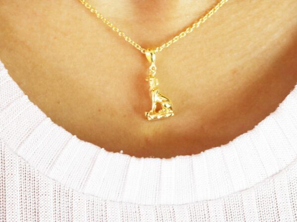Dog Charm 14k Yellow Gold Animal Lover Pendant Necklace - Image 3