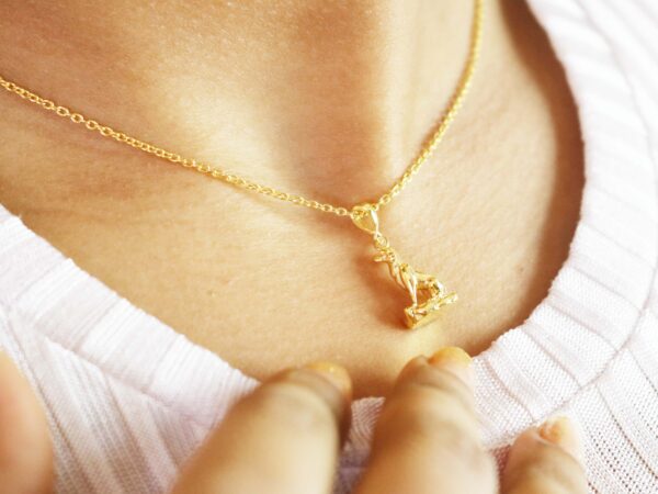 Dog Charm 14k Yellow Gold Animal Lover Pendant Necklace