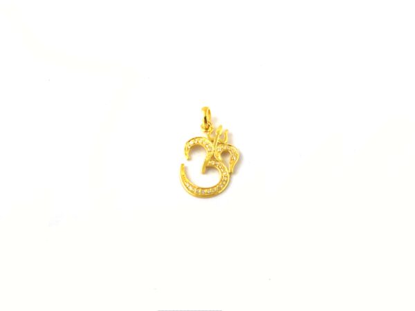 Diamond 14k Solid Gold Om Symbol Charm Necklace Sound of Universe Pendant - Image 7