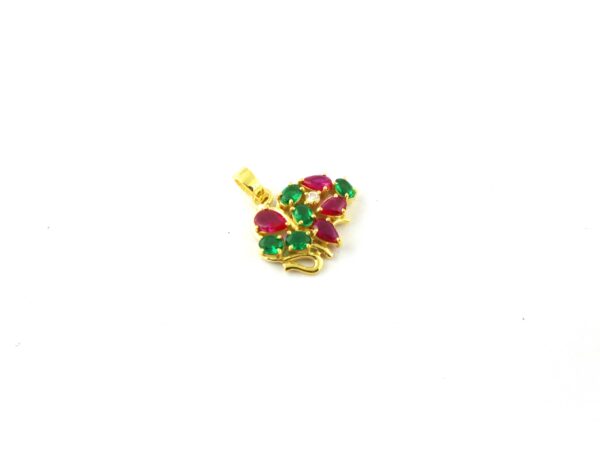 Ruby Emerald 14k Yellow Gold Elephant Animal Lover Pendant Necklace - Image 8