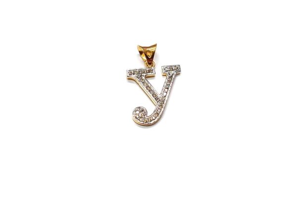 Natural Diamond Alphabet 14k Gold Pendant - Custom Name Alphabet Pendant Gift - Image 7