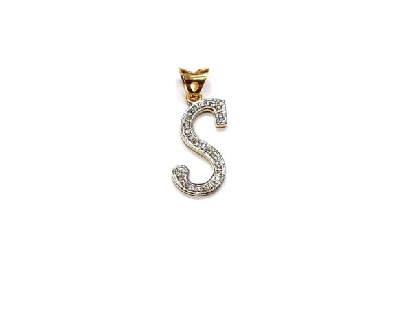 Natural Diamond Alphabet 14k Gold Pendant - Custom Name Alphabet Pendant Gift - Image 8