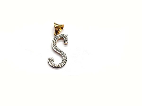 Natural Diamond Alphabet 14k Gold Pendant - Custom Name Alphabet Pendant Gift - Image 13