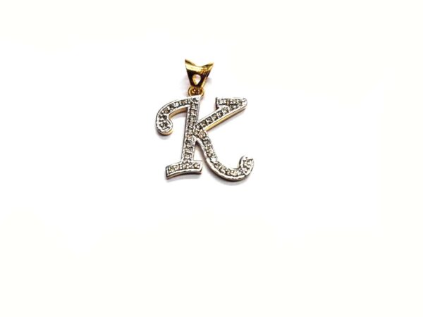 Natural Diamond Alphabet 14k Gold Pendant - Custom Name Alphabet Pendant Gift - Image 12