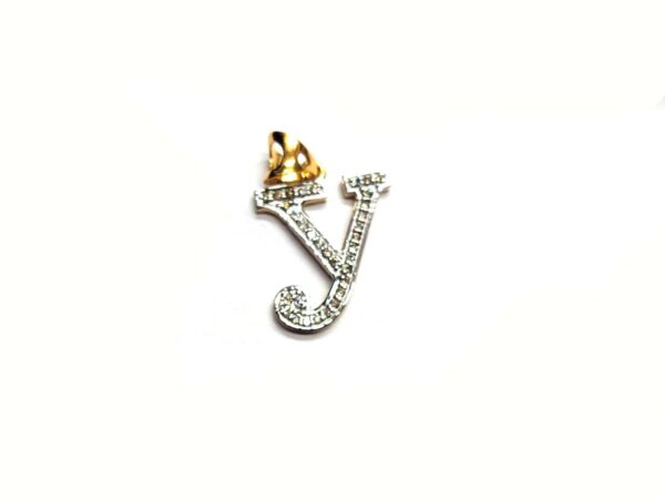 Natural Diamond Alphabet 14k Gold Pendant - Custom Name Alphabet Pendant Gift - Image 14