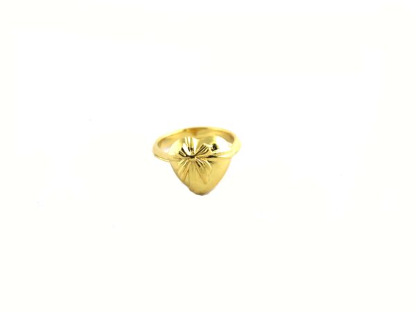 18k Solid Yellow Gold Love Heart with Bow Ring For Women Gift - Image 9