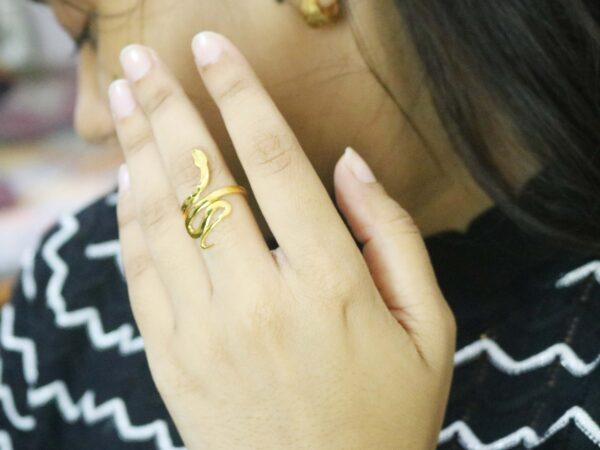 14k Yellow Solid Gold Snake Ring - Animal Lover Jewelry - Ring For Her