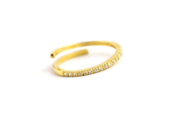 Diamond Stacking 14k Yellow Gold Minimalist Engagement Ring For Her - Image 3