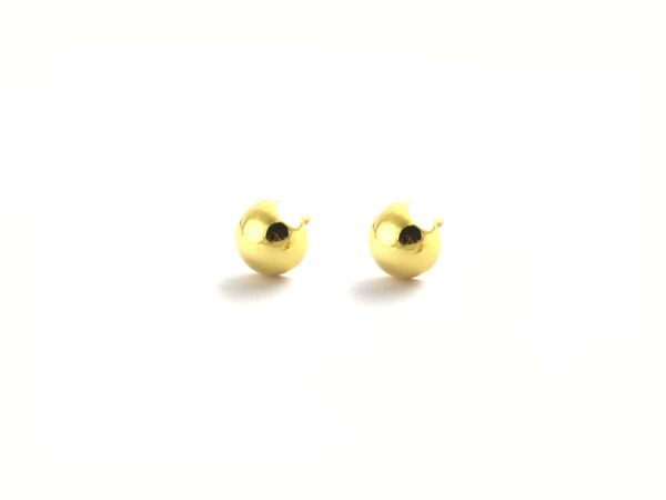 14k Solid Yellow Gold Half Circle Post Stud Earrings For Women - Image 8