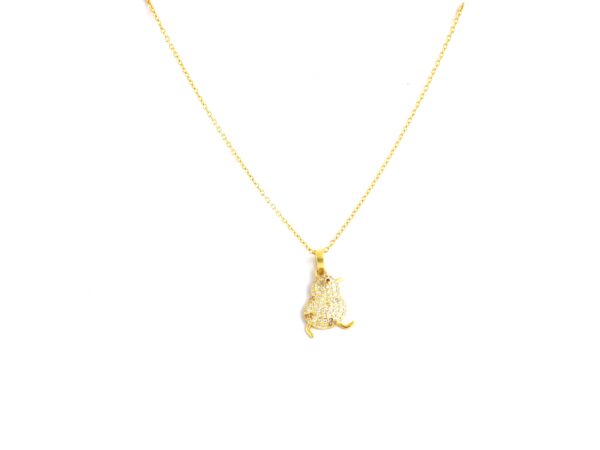 Real Diamond 14k Yellow Gold Bird Charm Pendant Chain Necklace Wedding Gift - Image 7