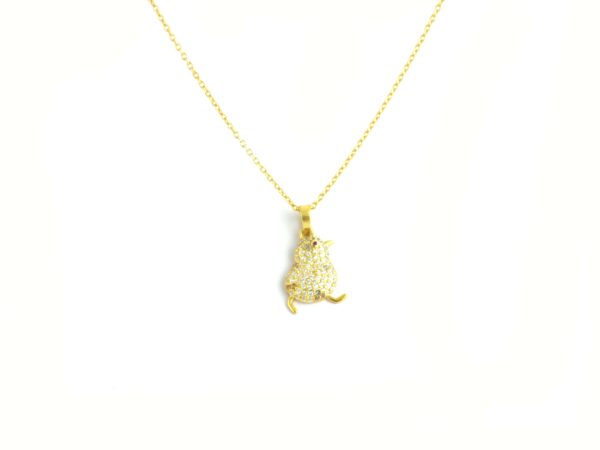 Real Diamond 14k Yellow Gold Bird Charm Pendant Chain Necklace Wedding Gift - Image 6
