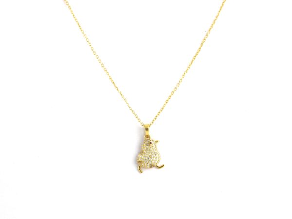 Real Diamond 14k Yellow Gold Bird Charm Pendant Chain Necklace Wedding Gift - Image 4