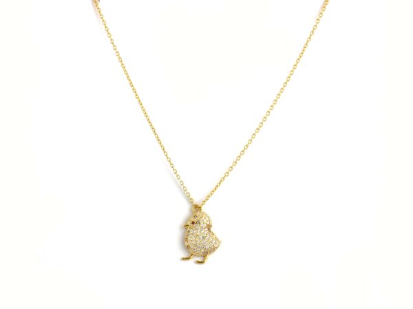 Real Diamond 14k Yellow Gold Bird Charm Pendant Chain Necklace Anniversary Gift - Image 6