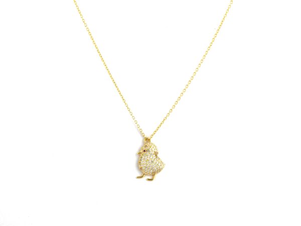 Real Diamond 14k Yellow Gold Bird Charm Pendant Chain Necklace Anniversary Gift - Image 5