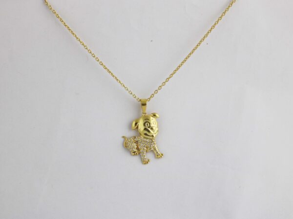 Natural Diamond 14k Yellow Solid Gold Dog Charm Pendant Chain Necklace Anniversary Gift - Image 6