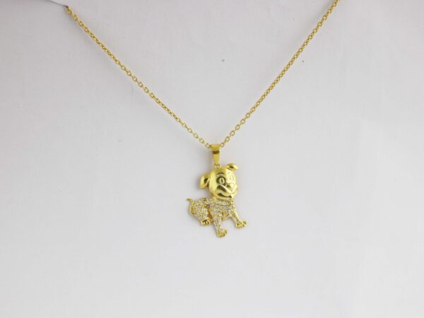 Natural Diamond 14k Yellow Solid Gold Dog Charm Pendant Chain Necklace Anniversary Gift - Image 7