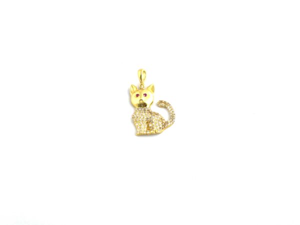 Natural Diamond 14k Yellow Solid Gold Cat Charm Pendant Chain Necklace Wedding Gift - Image 7
