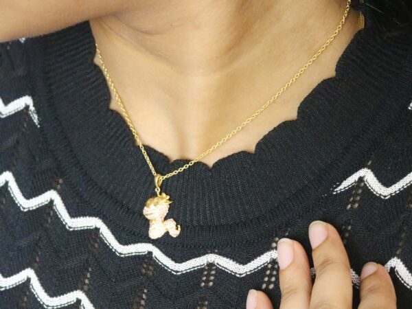 14k Yellow Gold Natural Pink Sapphire Snake Animal Pendant Necklace Gift