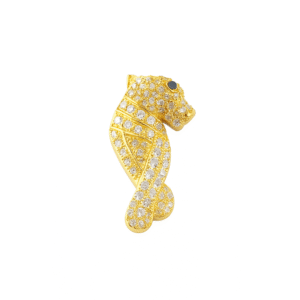 Natural Diamond Panther Pendant Necklace - Handmade Animal Shape Pendant For Her - Gift For Mom