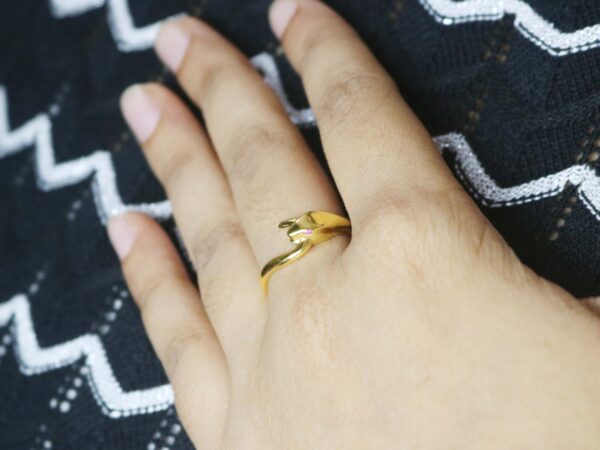 Natural Ruby 14k Yellow Gold Snake Animal Ring For Women - Graduation Gift For Her - Image 4