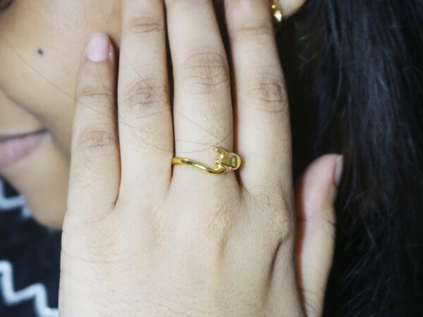 Natural Ruby 14k Yellow Gold Snake Animal Ring For Women - Graduation Gift For Her - Image 9