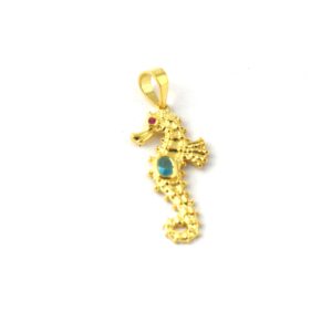 Natural Blue Topaz Seahorse Pendant Necklace - Handmade Gemstone Pendant - Gift For Girlfriend