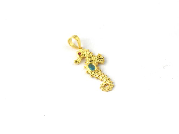 Natural Blue Topaz Seahorse Pendant Necklace - Handmade Gemstone Pendant - Gift For Girlfriend - Image 10