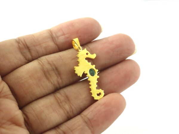 Natural Blue Topaz Seahorse Pendant Necklace - Handmade Gemstone Pendant - Gift For Girlfriend - Image 7