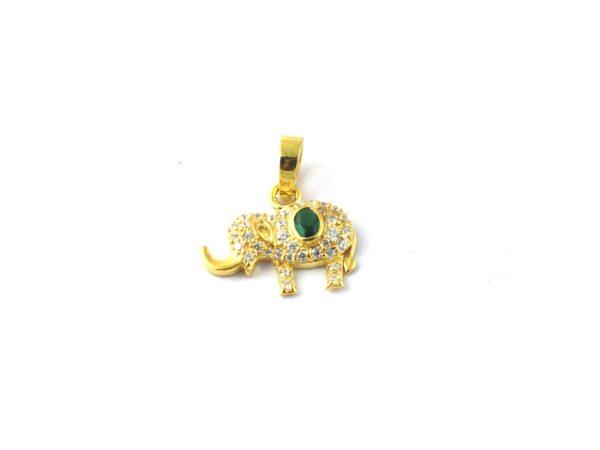 Natural Emerald with Diamond Elephant Pendant Necklace Gift For Women - Image 10