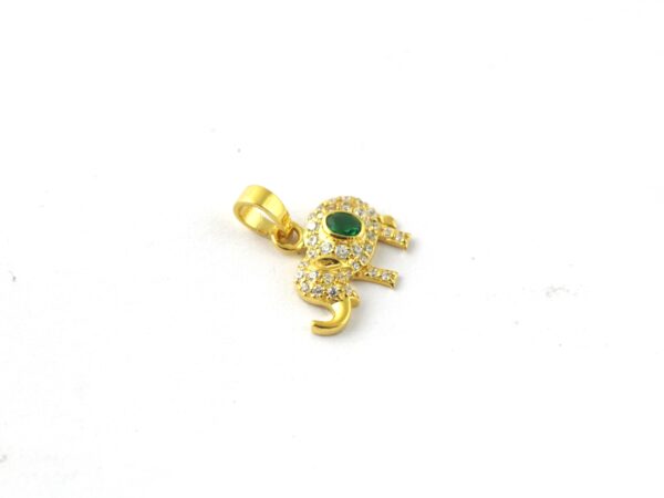 Natural Emerald with Diamond Elephant Pendant Necklace Gift For Women - Image 9