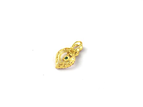 Natural Ruby with Emerald 14k Yellow Gold Pendant - Handmade July Birthstone Pendant Necklace - Image 13
