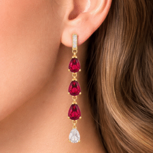 Teardrop Earrings - 925 Sterling Silver Handmade Ruby Gemstone Earrings For Women Jewelry Gift
