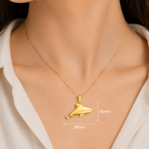 Gold Plated Dolphin Necklace, 925 Sterling Silver Marine Life Pendant, Ocean Inspired Jewelry