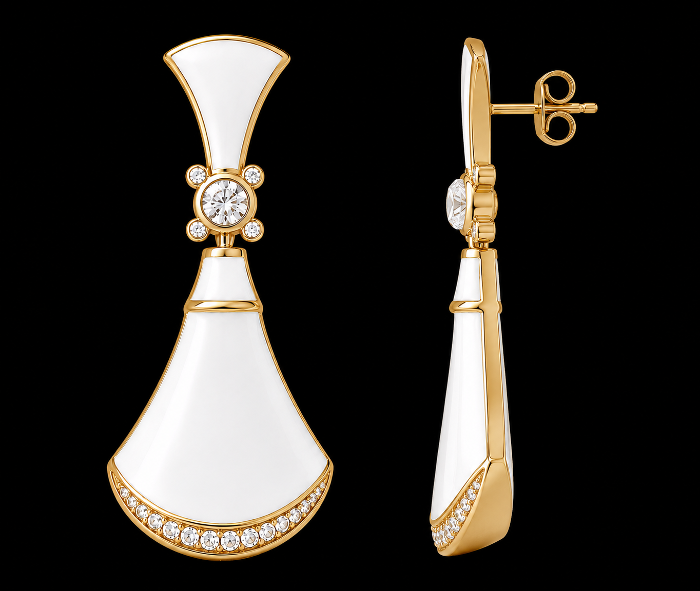 White Enamel Stud 925 Sterling Silver Handmade Elegant Earrings For Women Jewelry - Anniversary Gift - Image 3
