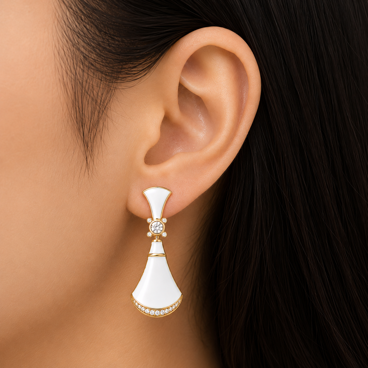 White Enamel Stud 925 Sterling Silver Handmade Elegant Earrings For Women Jewelry - Anniversary Gift